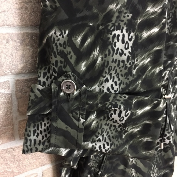Kenneth Cole Green Animal Print Spring sport Jacket Med - Picture 3 of 6